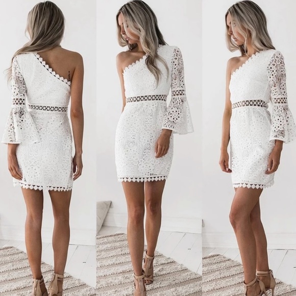 NEW White Statement Sleeve Dress Wedding Party Handmade Boutique - Picture 5 of 5